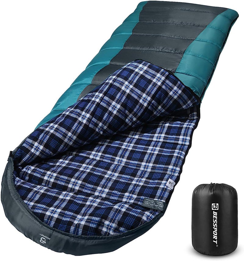 Bessport Sleeping Bag Winter | Flannel Lined 18â„‰ - 32â„‰ Extreme 3-4 Season Warm & Cool Weather Adult Sleeping Bags Large | Lightweight, Waterproof for Camping, Backpacking, Hiking - Image 1